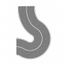 Country road curve gray -Noch 60710