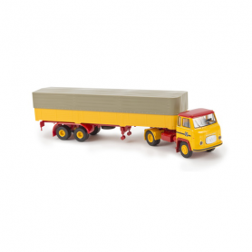 Scania LB 76, Semi-truck-trailer, Red/Yellow