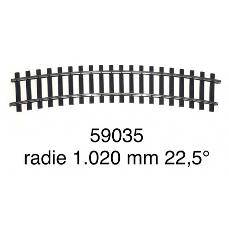 59035 Märklin curve track radius 1.020 mm 22,5° - gauge 1-second hand