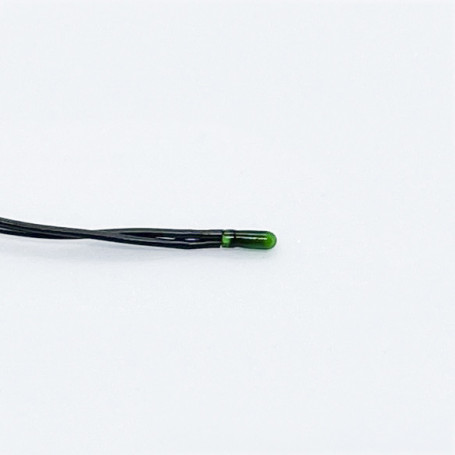 Glödlampa grön - 1,3 mm vetekornslampa med kablar 3 V