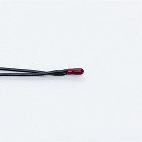 Glödlampa röd - 1,3 mm vetekornslampa med kablar 3 V