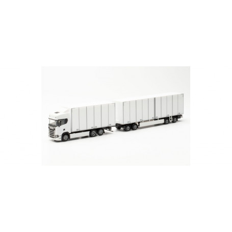 Scania CS 20 HD, Truck with trailer, White - Herpa (H0)