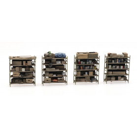 4 storage shelvs