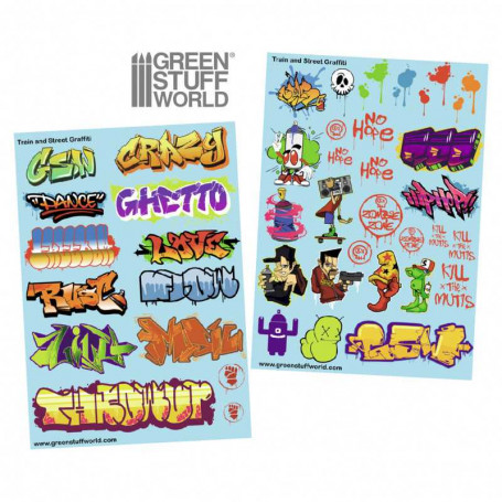 Waterslide Decals - Train and Graffiti Mix