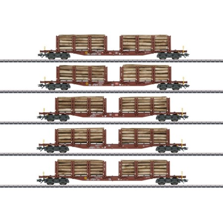 Märklin 47154 - Stake cars with timber. DB (H0)