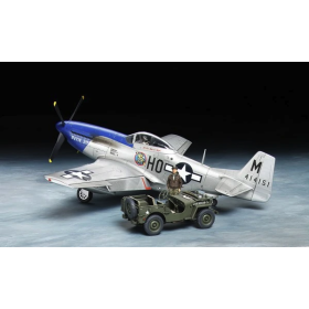 Tamiya 25205, N/A P-51D Mustang™ & 1/4-ton 4x4 Light Vehicle Set, kit scale 1/48
