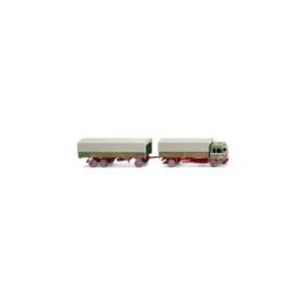 Bussing BS16, Covered flat bed truck with trailer "Wandt" - Wiking (H0)