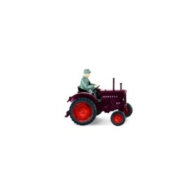 Hanomag R 16, Traktor med förare, Röd - Wiking (H0)