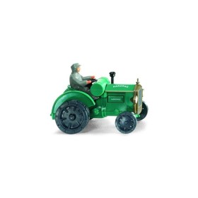 Hanomag Traktor med förare, Grön - Wiking (H0)