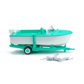 Trailer with motor boat - Wiking (H0)