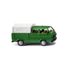 VW T3 Double Cabin, Covered flat bed, Green - Wiking (H0)