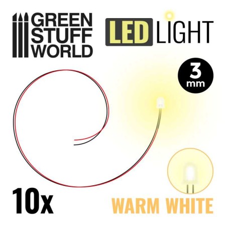 LED 3 mm - Varmvit - GSW 3822