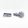 Wiking 919/2 - Grey-blue MAN 22.321 Flat bed truck with heavy trailer - Retro H0