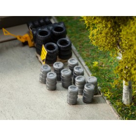 Faller 180971- 10 Aluminium beer barrels, scale 1:87