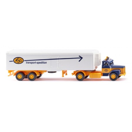 Scania Hauber 111, Semi-trailer-truck ”ASG” - Wiking (H0)