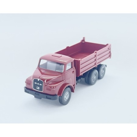 MAN, Flat bed tipper, Red - Wiking (H0)