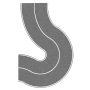 Country road curve gray -Noch 60704