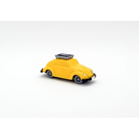 Wiking 114/2C - Yellow VW Beetle with roof rack - Retro H0