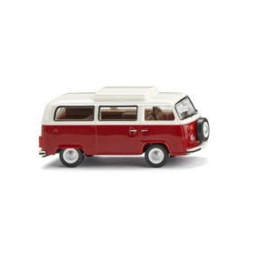 VW T2b Camping bus, Red/White - Wiking (H0)