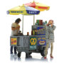 Hot dog cart with figures, Scale 1:87