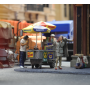 Hot dog cart with figures, Scale 1:87