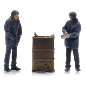 People with burn barrel