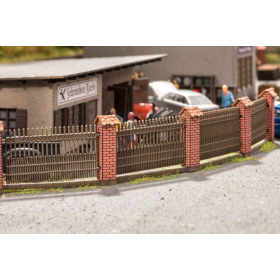 Laser-Cut minis Staket med pelare i tegel  - Noch 14235