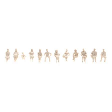Sitting people, unpainted -Noch 16000 Scale 1:100
