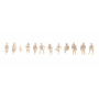 Sitting people, unpainted -Noch 16000 Scale 1:100