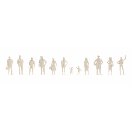 Standing people, unpainted -Noch 16002 Scale 1:100