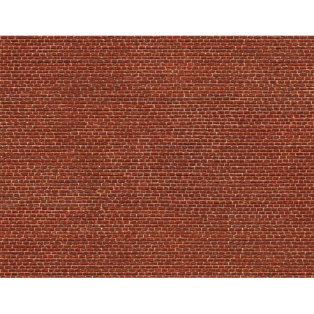 3D cartdboard sheet, red brick -Noch 56610 scale 1:87